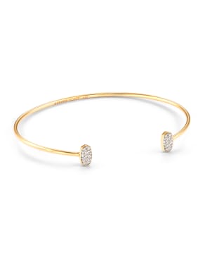 Marisa 14k Yellow Gold Cuff Bracelet in White Diamond